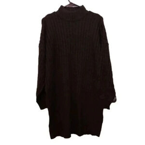 Nasty Gal women's wide ribbed soft knit mini sweater dress